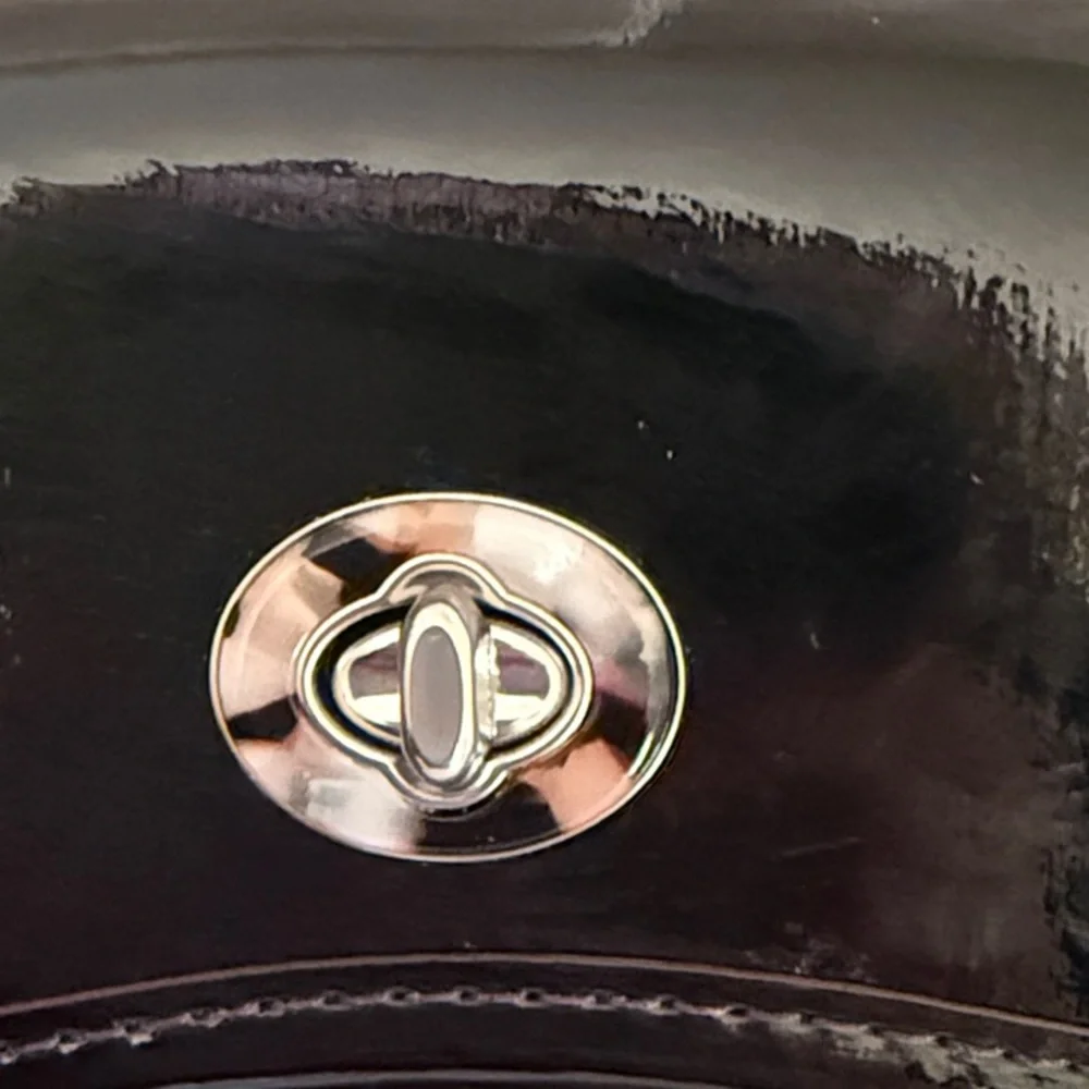 🖤Coach NWT Coachtopia Black Mini Wavy Dinky Bag in Crinkle Cut Leather‎